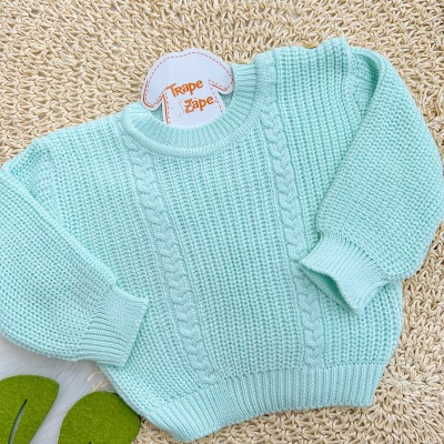 Blusa de Linha Ponto Alto Fechado - Verde Água